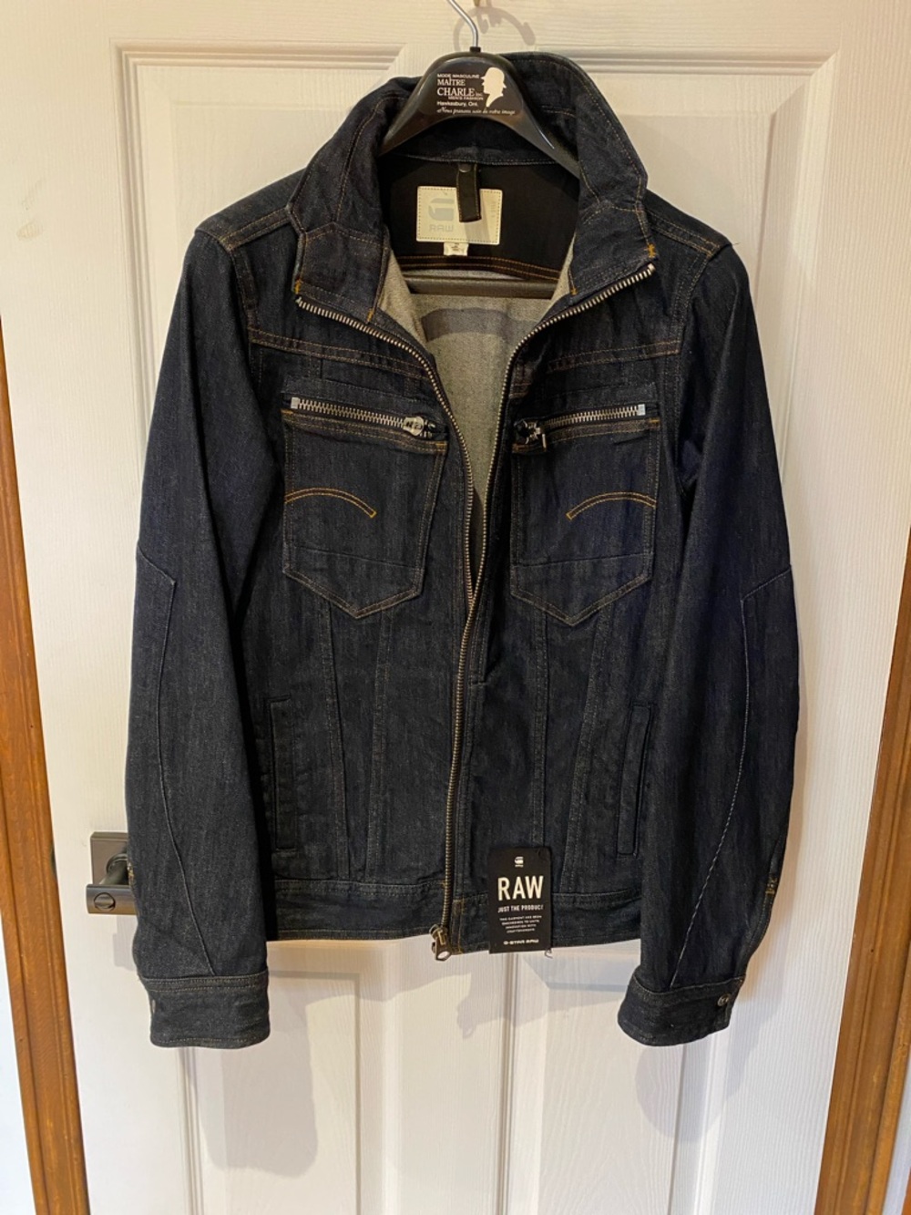 G-Star Indigo Denim Jacket with Contrasting Yellow Stitching